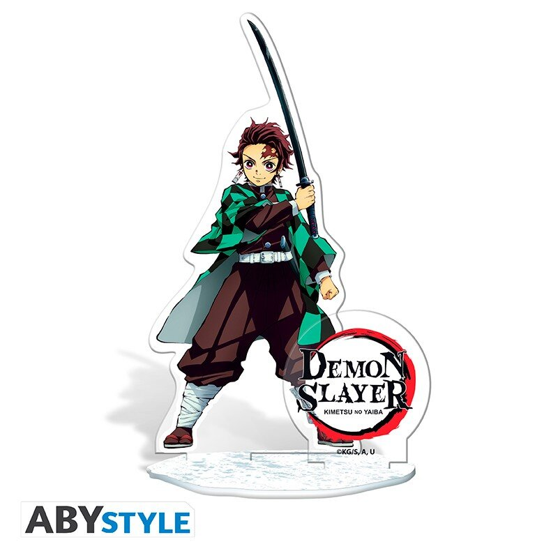 Figurka Demon Slayer, Tanjiro z mieczem. Białe tło, logo ABYSTYLE.