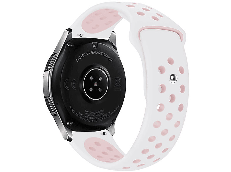 Pasek BELINE Watch Sport Silicone (szerokość paska 20 mm) Biało-różowy – zdjęcie 3