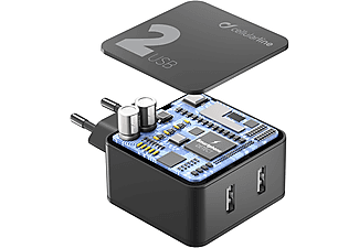 CELLULARLINE Multipower 2 24W 2 Çıkışlı Hızlı Seyahat Şarj Adaptörü Siyah_1