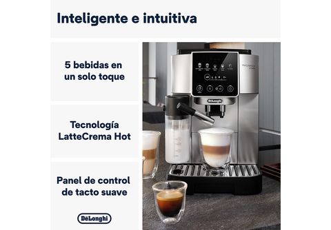Cafetera superautomática  De'Longhi Magnifica Start Milk, ECAM220.80.SB,  Molinillo integrado,Depósito leche,Táctil, Espumado automático, 1450W, 15bar