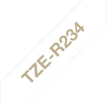 Une étiquette blanche sur fond noir avec le texte 'TZE-R234'.