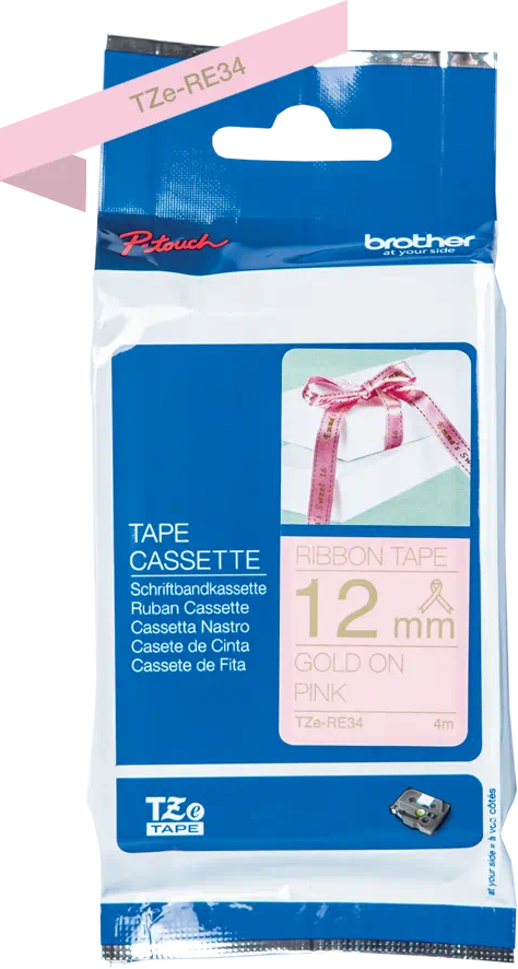 Eine rosa Farbbandkassette mit Brother-Branding.