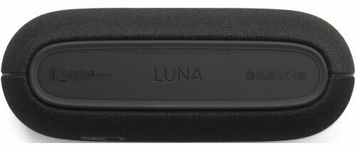 Czarny głośnik, owalny kształt, z nazwą 'LUNA' na dole.
