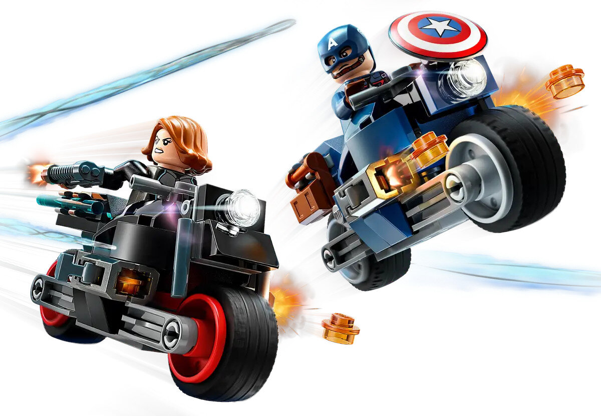 Klocki LEGO Marvel Motocykle Czarnej Wdowy i Kapitana Ameryki (76260)