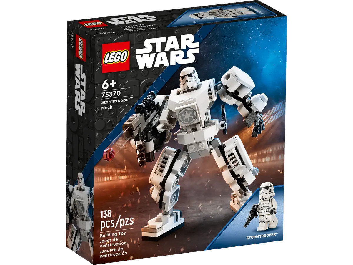 Zestaw Lego Star Wars: Mech Stormtrooper. Pudełko przedstawia mecha i logo Lego.