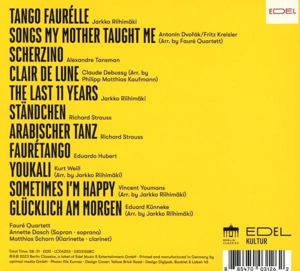 CD-Cover mit gelbem Hintergrund und schwarzer Schrift. Listet Musikstücke auf.
