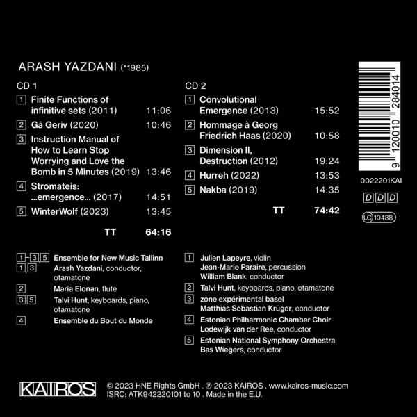 Album-Cover mit Titellisten für CD1 & CD2, Künstlerinfo, Barcode und Copyright.