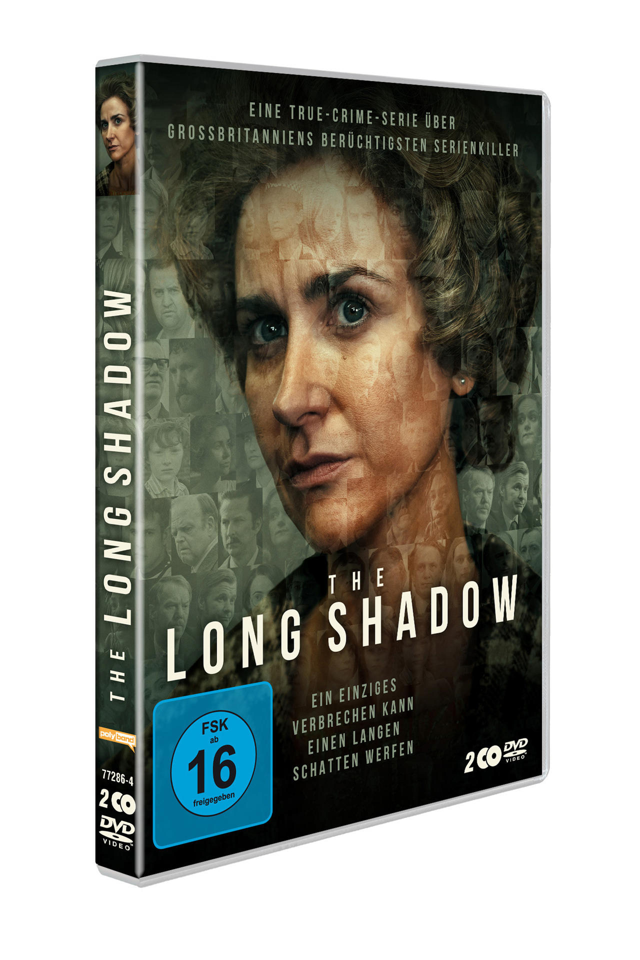 DVD-Hülle mit Frauengesicht und Text über eine True-Crime-Serie.