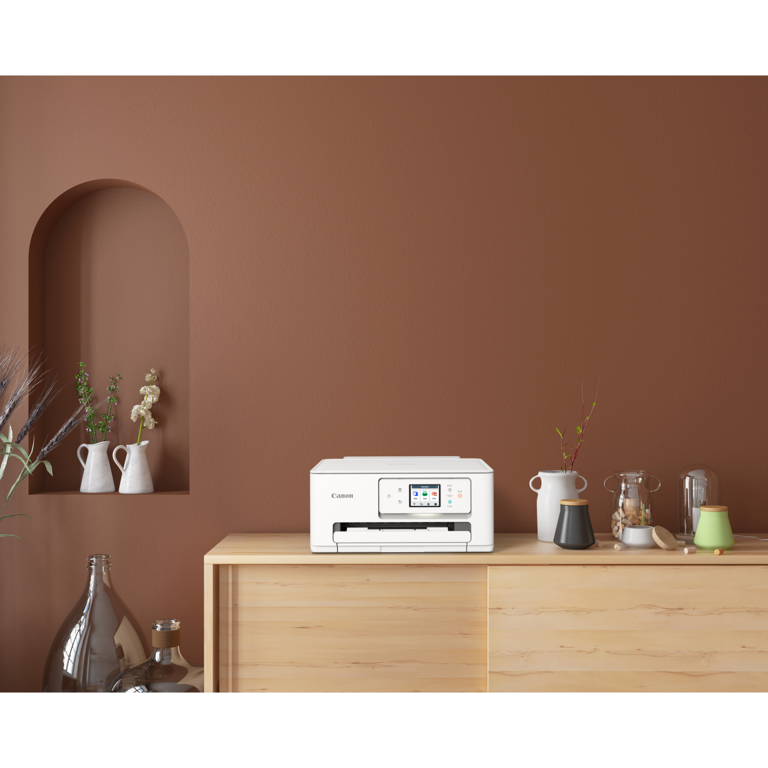 Canon PIXMA TS3351 Multifunctionele inktjetprinter (printen, scannen, kopiëren, 3,8 cm lcd-display, WLAN, print app, 4.800 x 1.200 dpi), wit