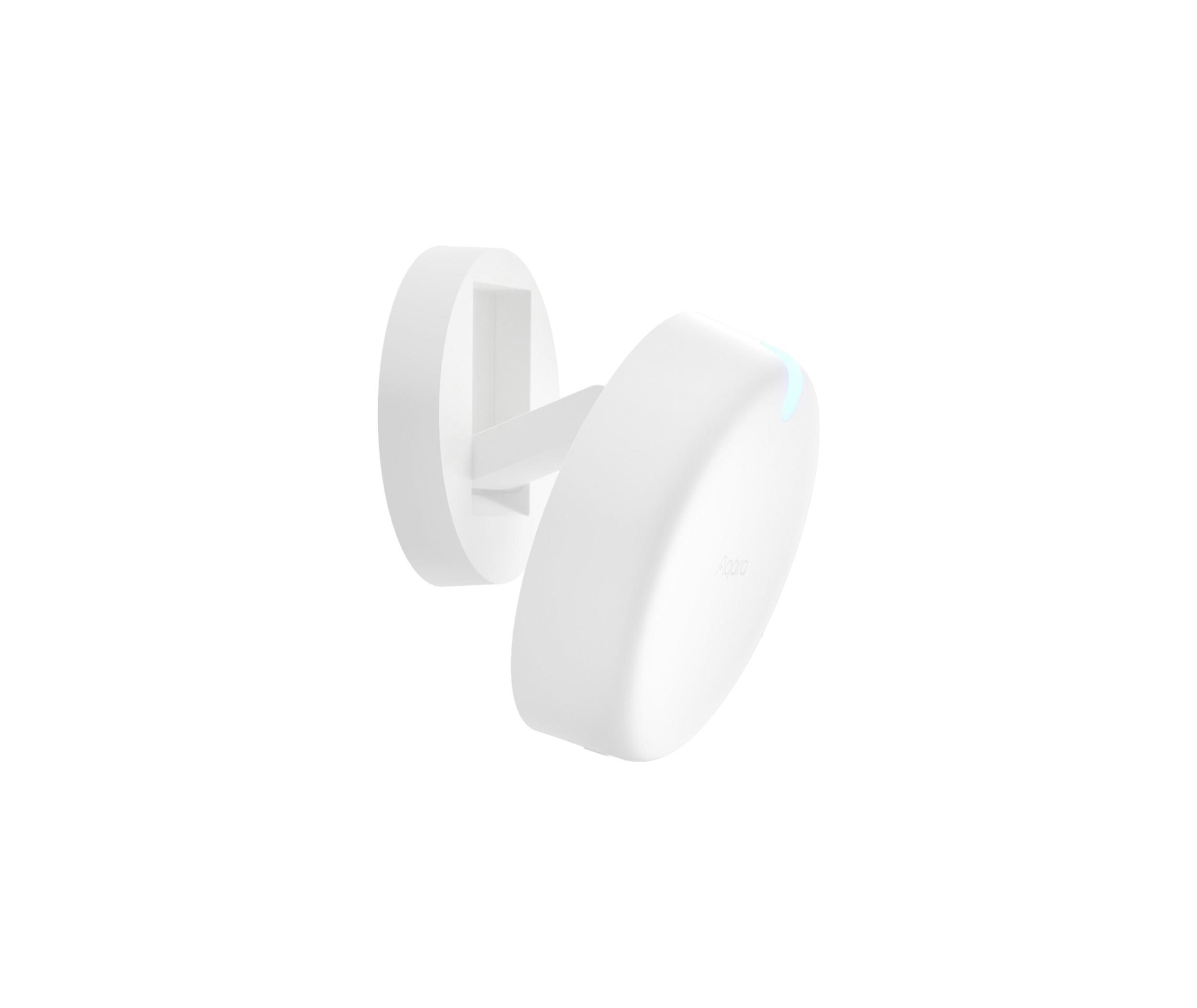 Weißes, an der Wand montiertes Gerät mit einer geschwungenen, ovalen Form.