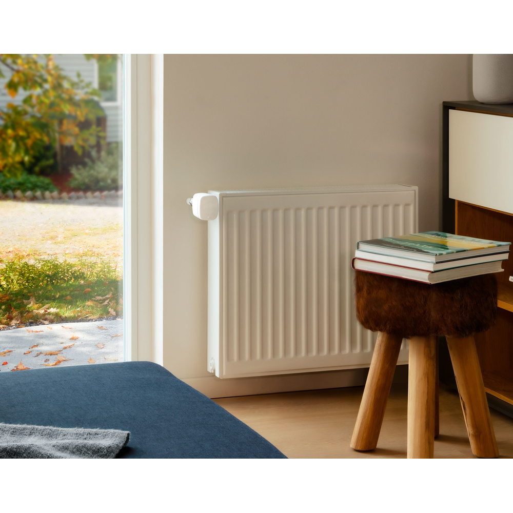 Válvula termostática - Eve Thermo, Pack 2, Programable, Compatible con Siri y HomeKit, Blanco