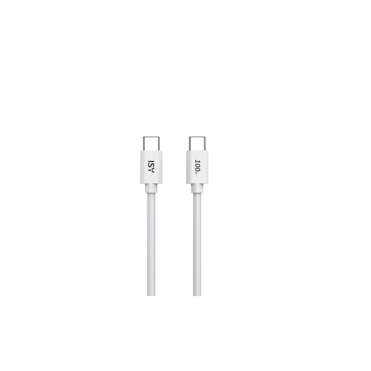 Two white USB-C cables side by side on a black background.