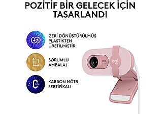 LOGITECH Brio 100 Full HD Webcam Pudra Pembe_7