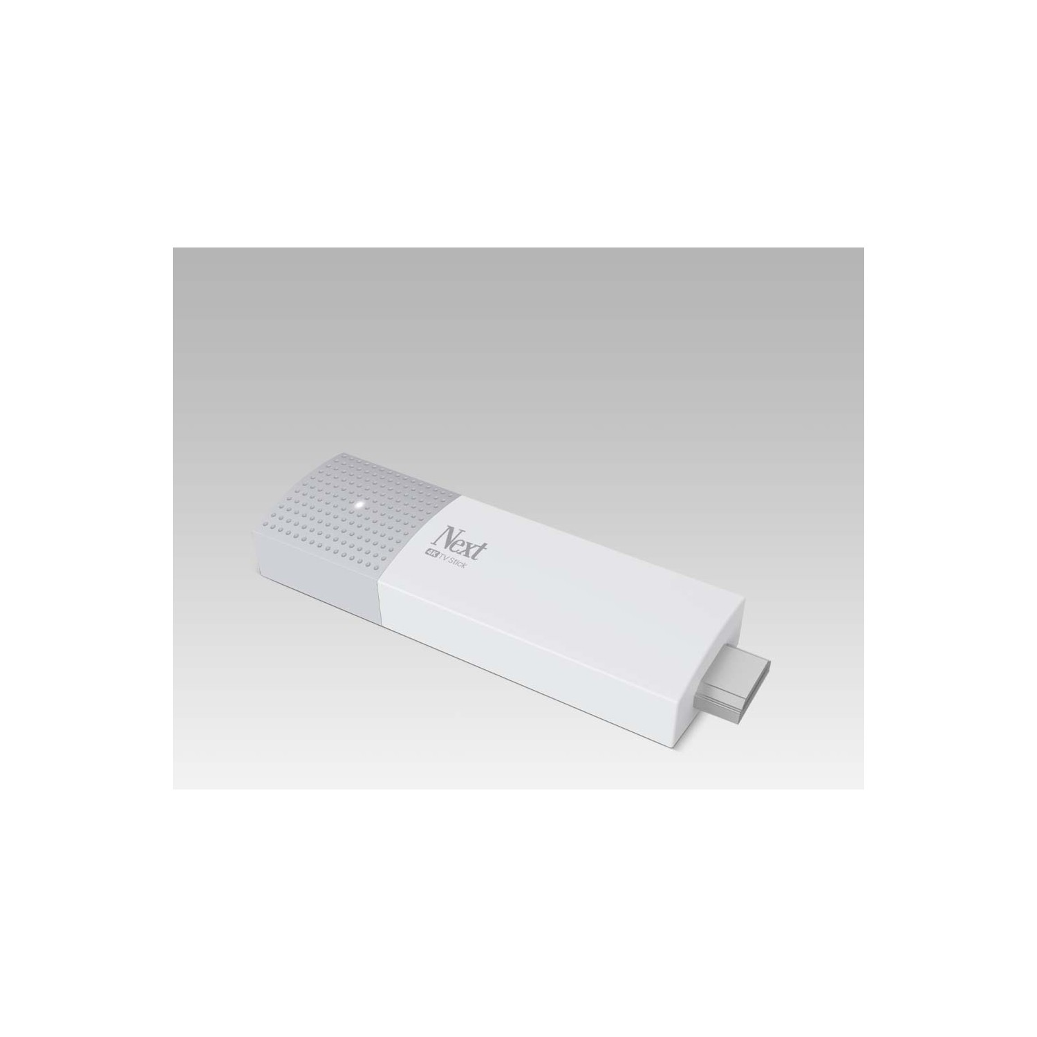 Beyaz Next yayın cihazı, USB konektörlü, açık renk bir yüzeyde duruyor.