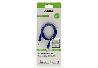 HAMA 200726 3.5mm - 3.5mm "Flexi-Slim", Altın Uç, 0.75m, Ses Kablosu Mavi_1