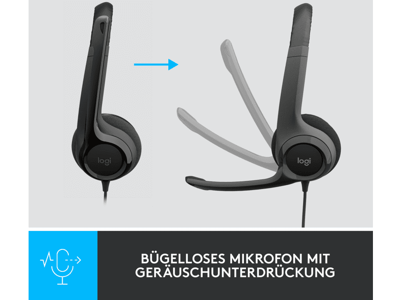 LOGITECH LOGITECH H390, Kabelgebundener Kopfhörer, USB, Schwarz; Kopfbügel Headset — Foto 2 von 5