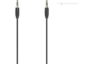 HAMA 205263 3.5mm - 3.5mm, 3S 3m Stereo Altın Uç Ses Kablosu Siyah