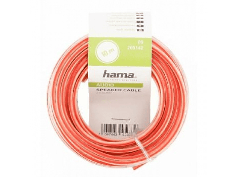 HAMA 205142 Hoparlör Kablosu 2x1.5mm² 10m Ses Kablosu