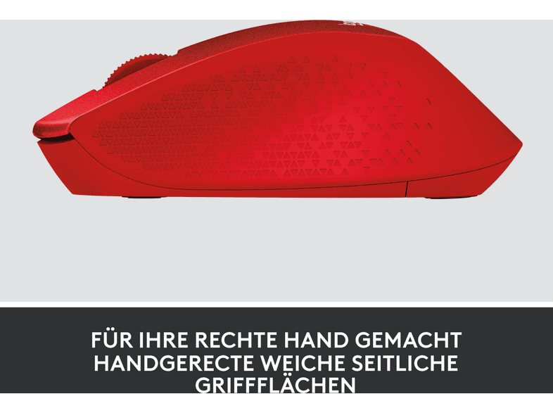 LOGITECH M330 Silent Plus Kabellose Maus, USB-Empfänger, Rot — Foto 2 von 5
