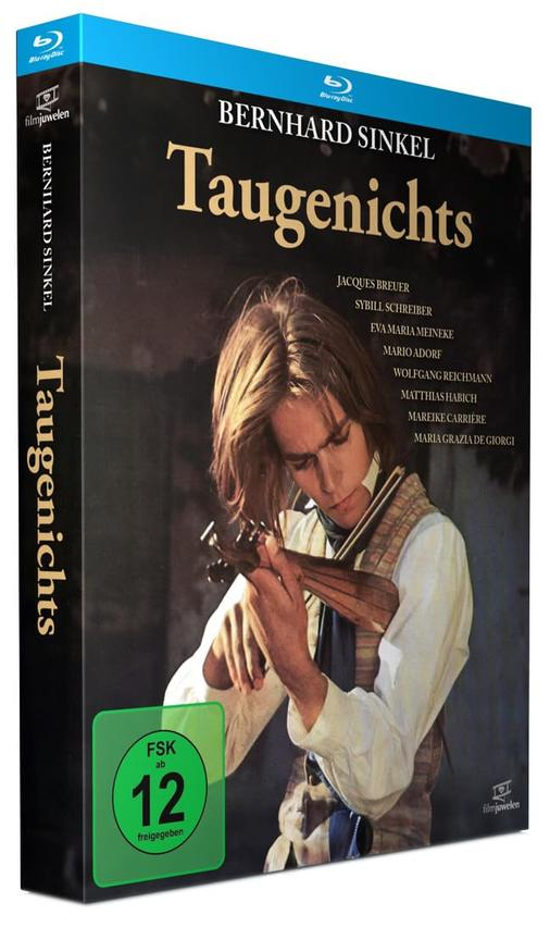 DVD-Hülle für Bernhard Sinkels Film 'Taugenichts', mit einem Mann, der Geige spielt.