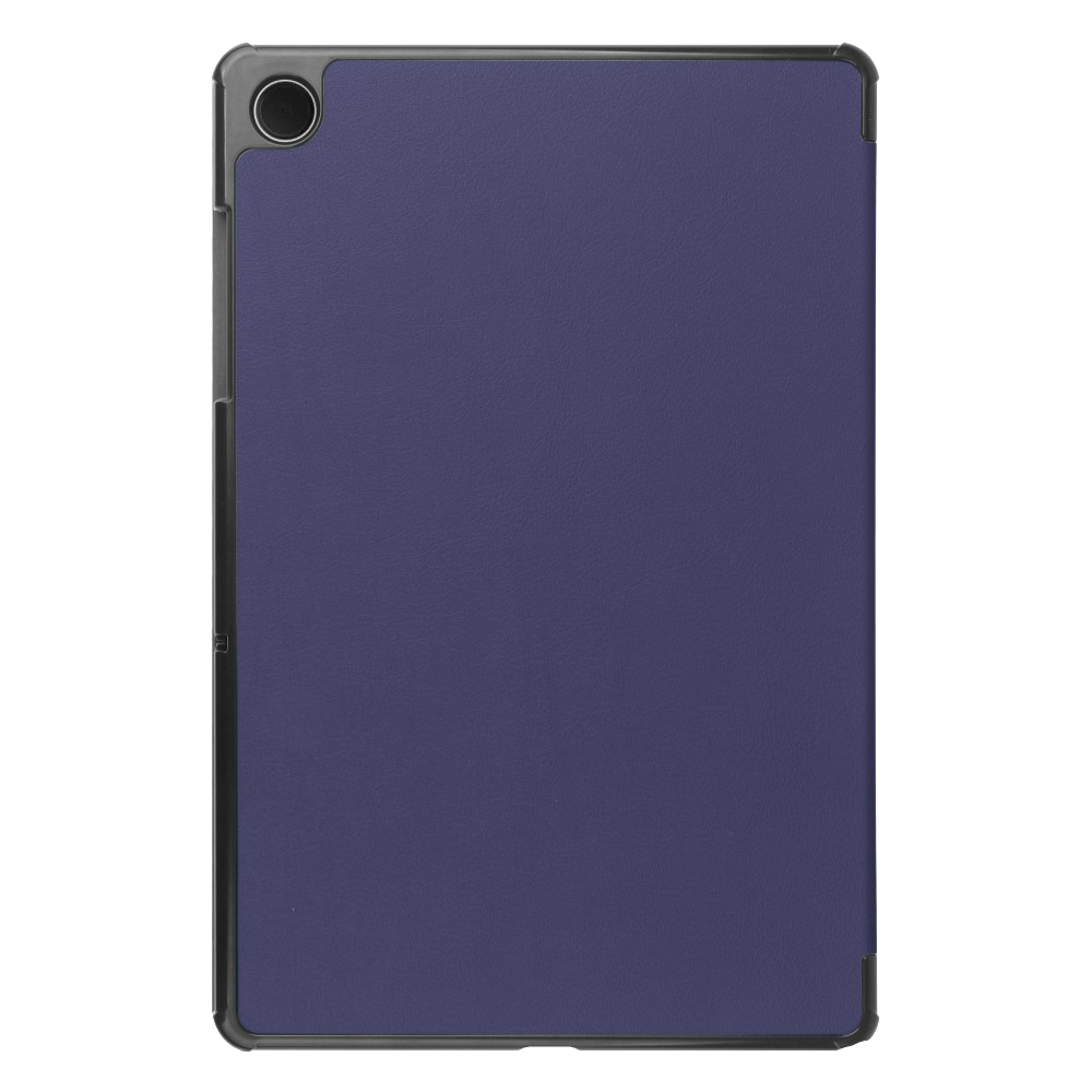 Blue tablet with a black frame.