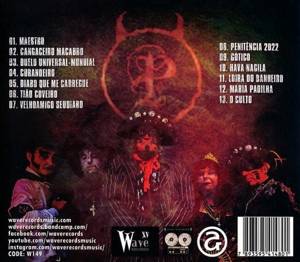 Rückseite einer CD mit Titelliste und Künstlerinformationen in farbenfrohem Design.