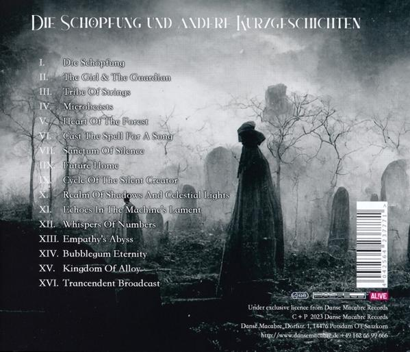 CD-Cover mit Text, ein gotisches Bild einer Figur auf einem Friedhof.