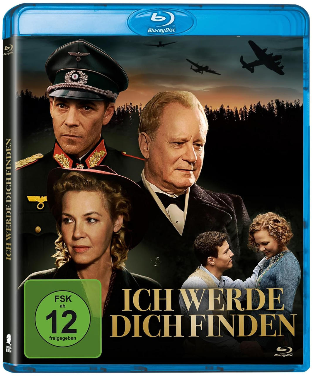 Blu-ray-Filmcover mit Porträts der Besetzung, betitelt 'Ich Werde Dich Finden'.