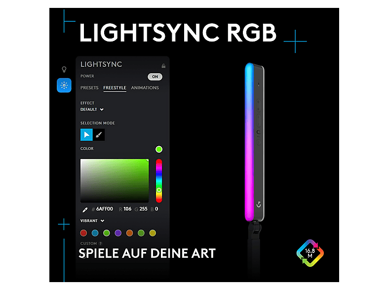 Logitech G Litra Beam LX, Lightsync RGB, Doppelseitiges RGB-Streaming-Hauptlicht mit TrueSoft™ Zweifarbig 2700K–6500K; LED-Leuchte — Foto 2 von 5
