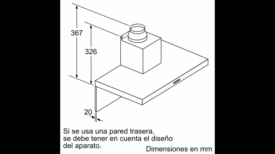 Diagrama con dimensiones de un dispositivo.