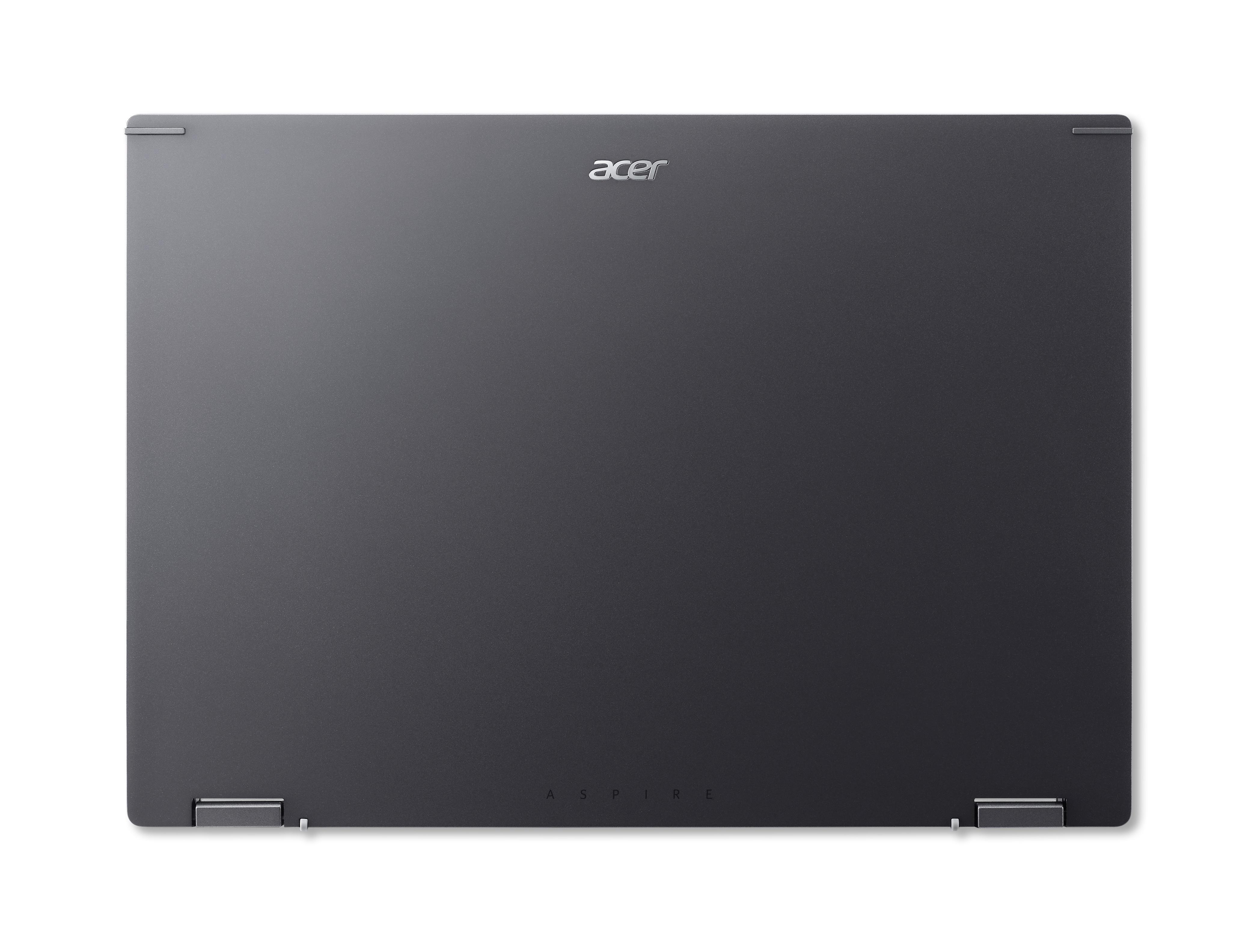 ACER Aspire 1 GB i7 16 Spin 14 Tastaturbeleuchtung, Home mit Zoll Intel®, Prozessor, Touchscreen, SSD, Windows (A5SP14-51MTN-764S) Convertible, (64 Bit) Intel® mit RAM, 11 Iris® Core™ Display TB Gray Xe, Steel 5