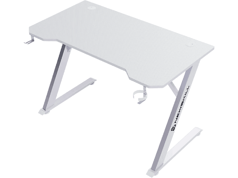 Newskill Belenor Ivory, Soporta hasta 200 kg, Forma Z reforzada, Portavasos, Cajón cables, Blanco