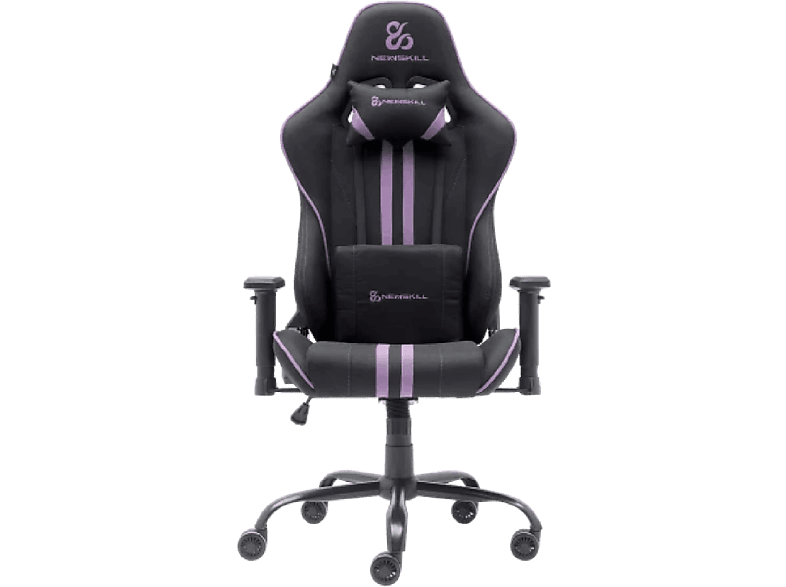 Newskill Kitsune V2, Reposabrazos 2D, Hasta 136 kg, Tela Transpirable, Cojines Lumbar y Cervical, Reclinable en 180º, Morado