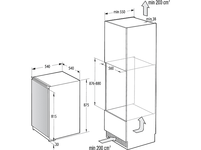 Gorenje RI409EP1 Kühlschrank, Schlepptürtechnik (E, 880 mm hoch, Weiß, 129 l) — Foto 2 von 2