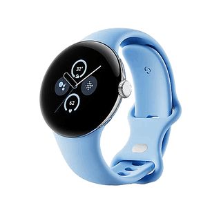 REACONDICIONADO B: Smartwatch - Google Pixel Watch 2, 41 mm AMOLED, GPS, Android, Caja aluminio plata pulida, Correa deportiva azul celeste