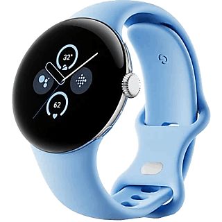 REACONDICIONADO B: Smartwatch - Google Pixel Watch 2, 41 mm AMOLED, GPS, Android, Caja aluminio plata pulida, Correa deportiva azul celeste