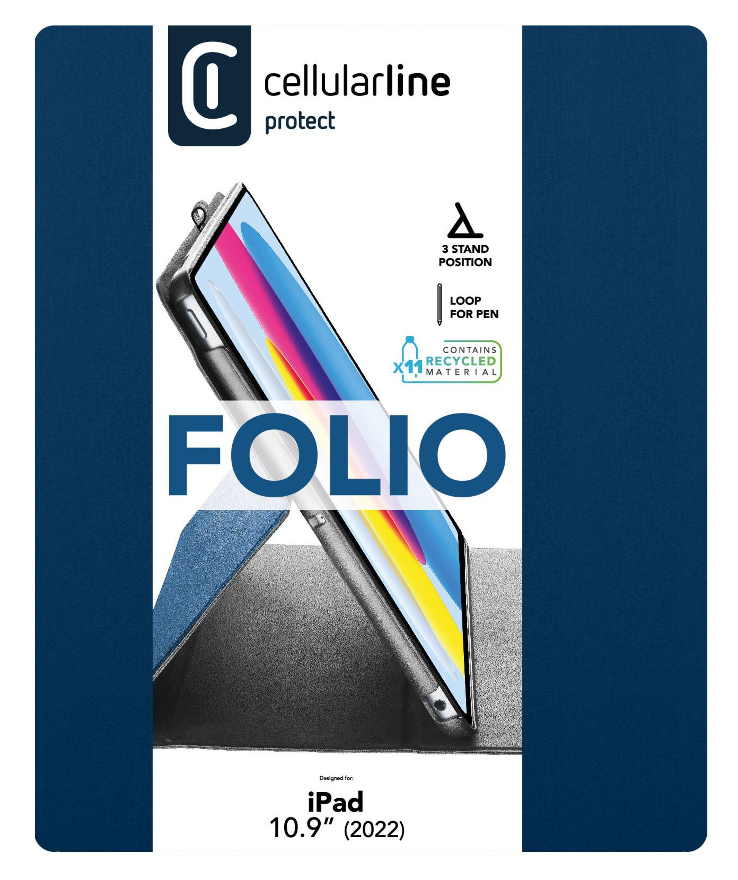 CELLULAR LINE Folio, Apple, (2022), iPad Backcover, Blau 10.9