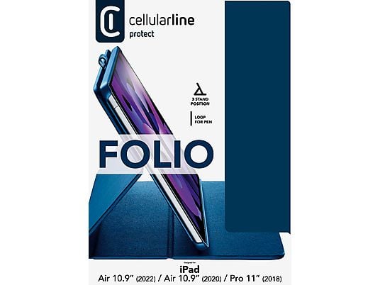CELLULAR LINE Folio, Backcover, Apple, iPad Air 10.9" (2022) /Air 10.9'' (2020) / Pro 11'' (2018), Blau
