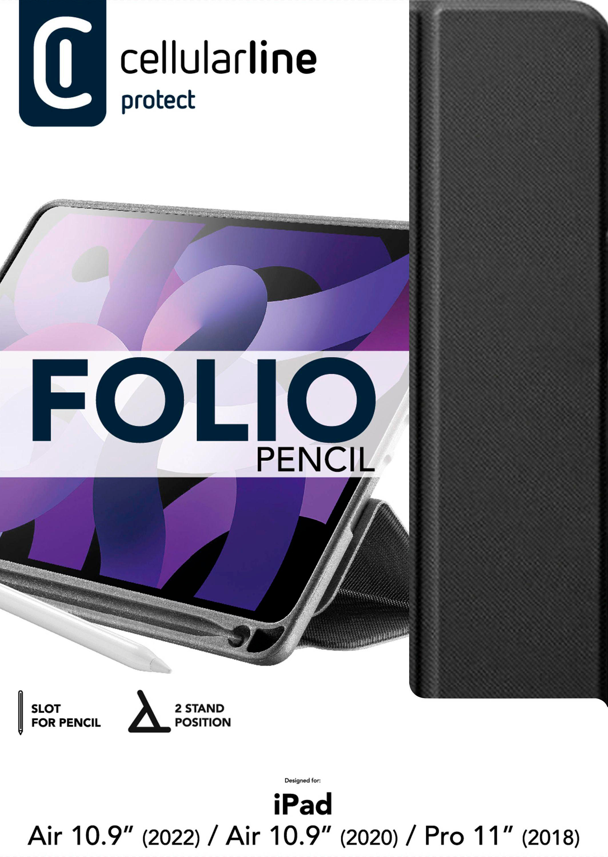 CELLULAR LINE Folio Pen, Backcover, Air / iPad (2018), Schwarz 10.9\'\' Apple, (2020) Pro 10.9\