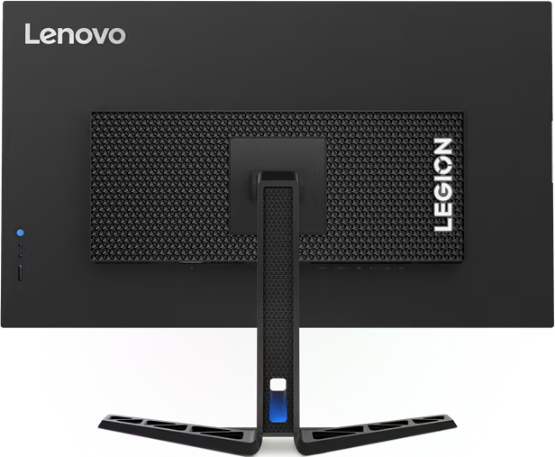 La vue arrière d'un moniteur de jeu Lenovo Legion avec un support.