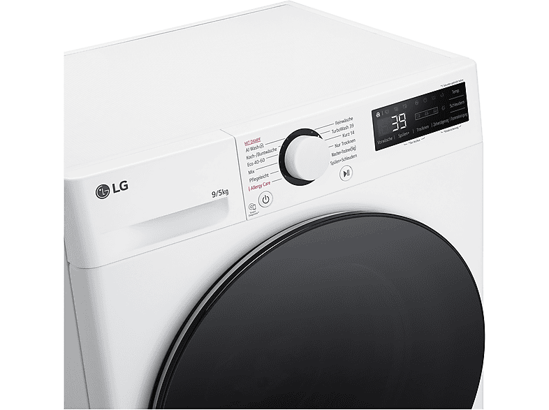 LG Electronics V5WD95slim slim Waschtrockner (9 kg / 5 kg, 1160 U/Min., freistehend, Weiß) — Foto 2 von 5