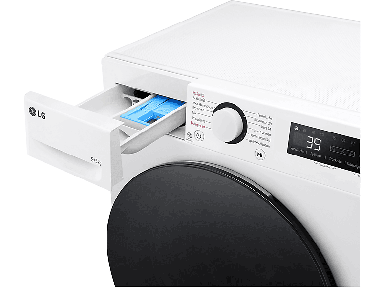 LG Electronics V5WD95slim slim Waschtrockner (9 kg / 5 kg, 1160 U/Min., freistehend, Weiß) — Foto 4 von 5