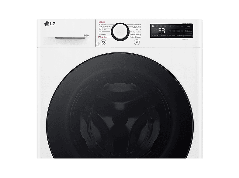 LG Electronics V5WD95slim slim Waschtrockner (9 kg / 5 kg, 1160 U/Min., freistehend, Weiß) — Foto 5 von 5