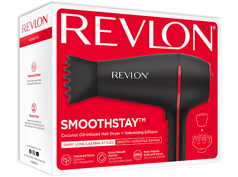 REVLON RVDR5317 Smoothstay Hindistan Cevizi Yağlı Saç Kurutma Makinesi Siyah_2