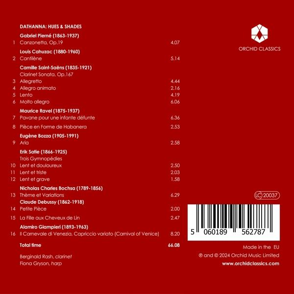 CD-Rückseite mit Titelliste, Komponisten, Spieldauern, Barcode und Logo.