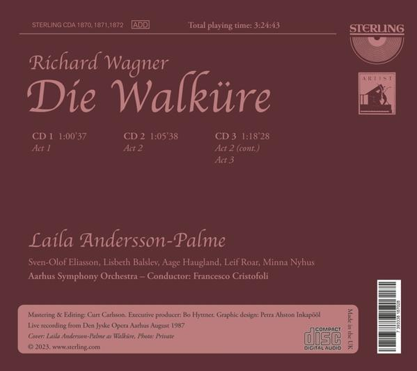 Richard Wagners 'Die Walküre' CD-Cover mit Trackliste, Solisten & Orchesterdetails.