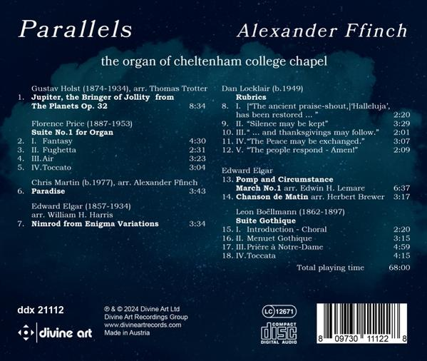 CD-Cover mit Titel, Komponisten und Werkliste für Orgelmusik.