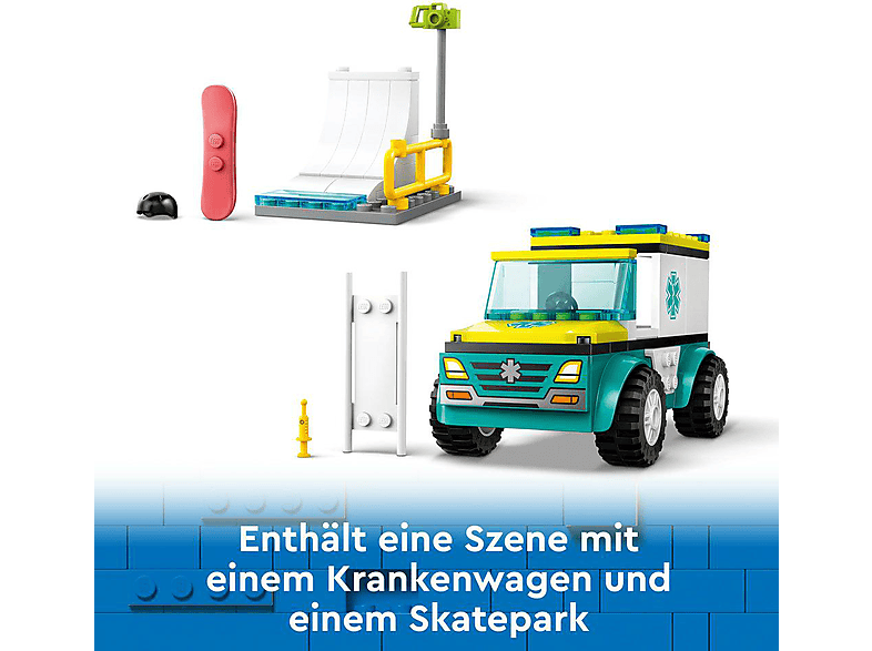 Thumbnail - LEGO City 60403 Rettungswagen und Snowboarder Bausatz, Mehrfarbig