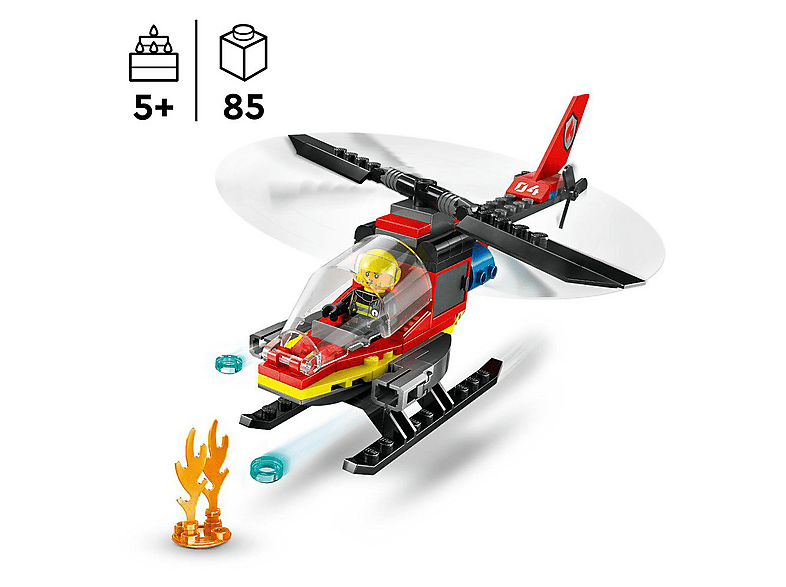 Lego City 60411 Feuerwehrhubschrauber Bausatz — Foto 3 von 5