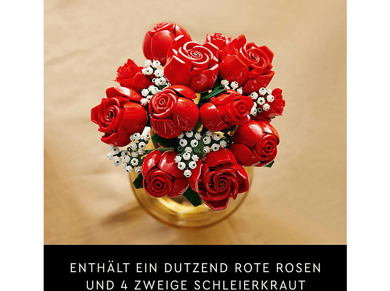 Lego Icons 10328 Rosenstrauß Bausatz, Rot — Foto 4 von 5